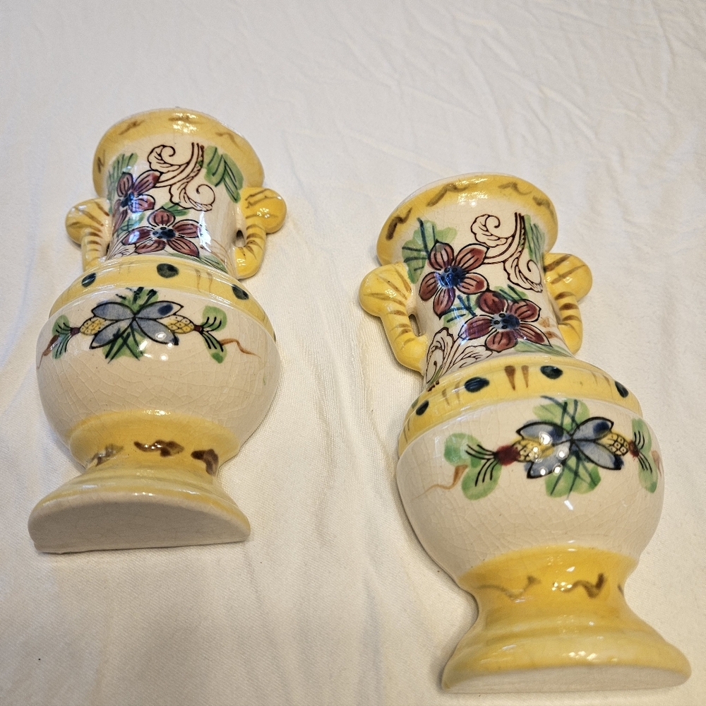 Vintage Ceramic Wall Pockets Made In Japan. - Picture 2 of 10